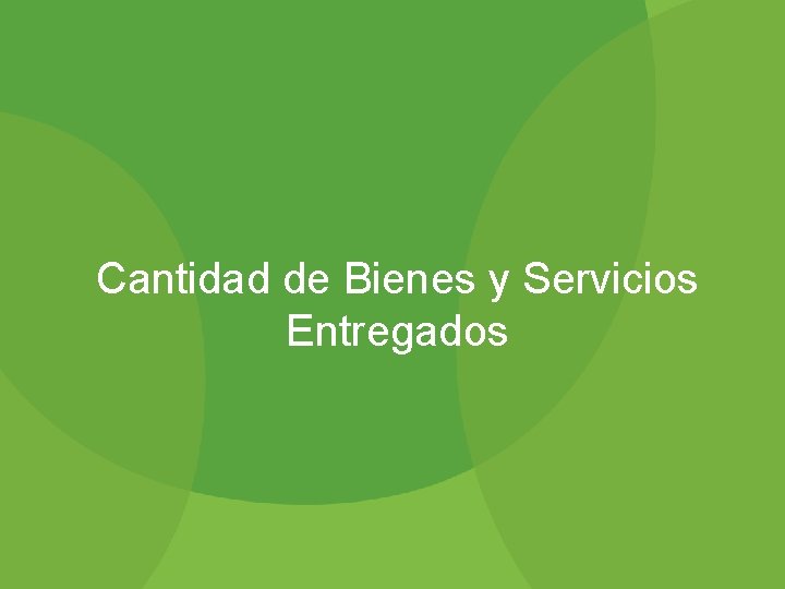 Cantidad de Bienes y Servicios Entregados 