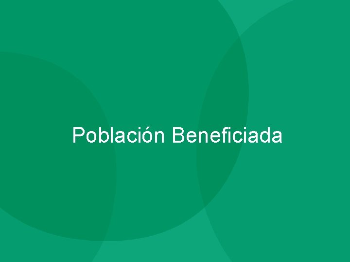 Población Beneficiada 