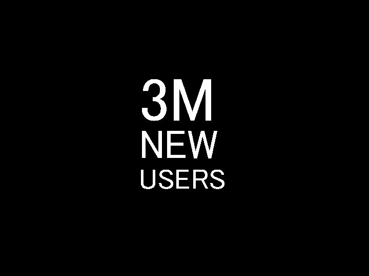 3 M NEW USERS 