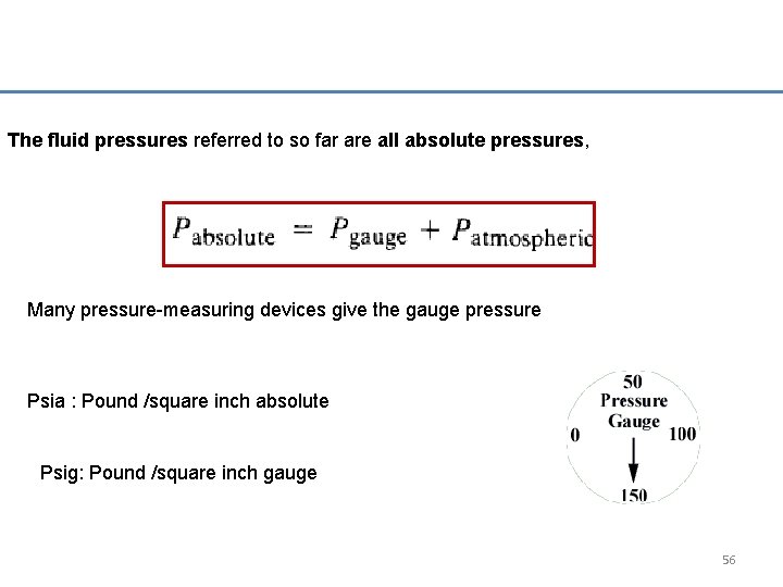 The fluid pressures referred to so far are all absolute pressures, Many pressure-measuring devices