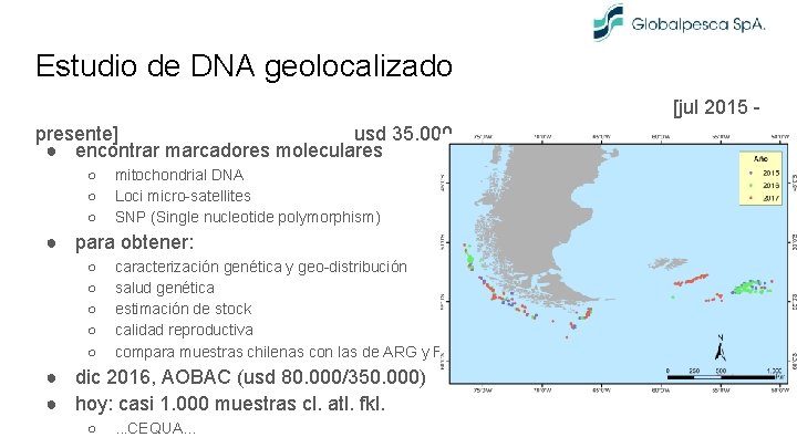 Estudio de DNA geolocalizado [jul 2015 presente] usd 35. 000 ● encontrar marcadores moleculares