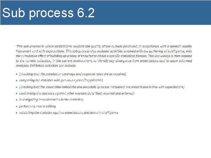 Sub process 6. 2 