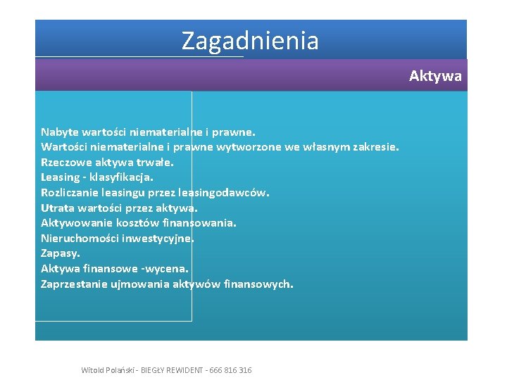 Zagadnienia Aktywa Nabyte wartości niematerialne i prawne. Wartości niematerialne i prawne wytworzone we własnym