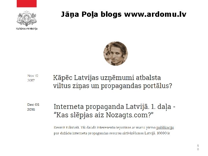Jāņa Poļa blogs www. ardomu. lv 5 0 