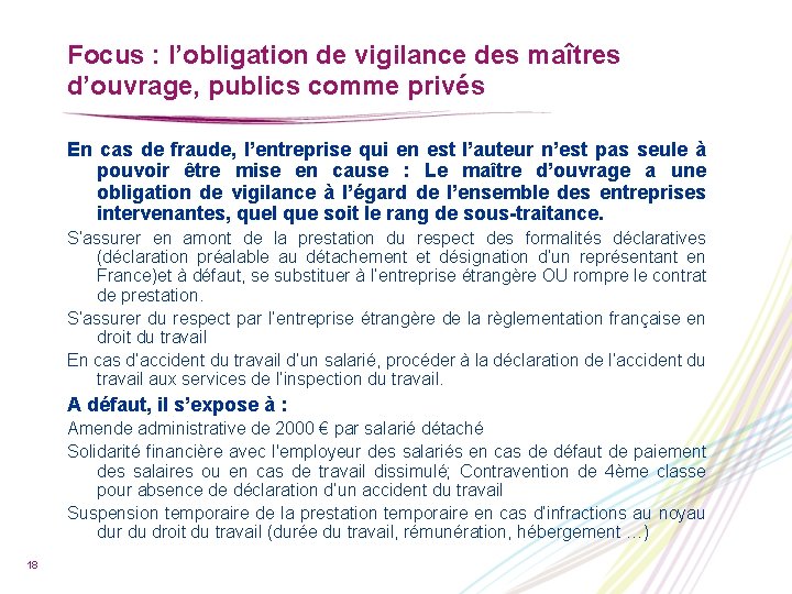 Focus : l’obligation de vigilance des maîtres d’ouvrage, publics comme privés En cas de