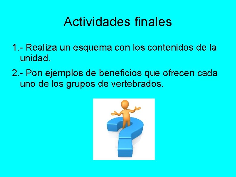 Actividades finales 1. - Realiza un esquema con los contenidos de la unidad. 2.