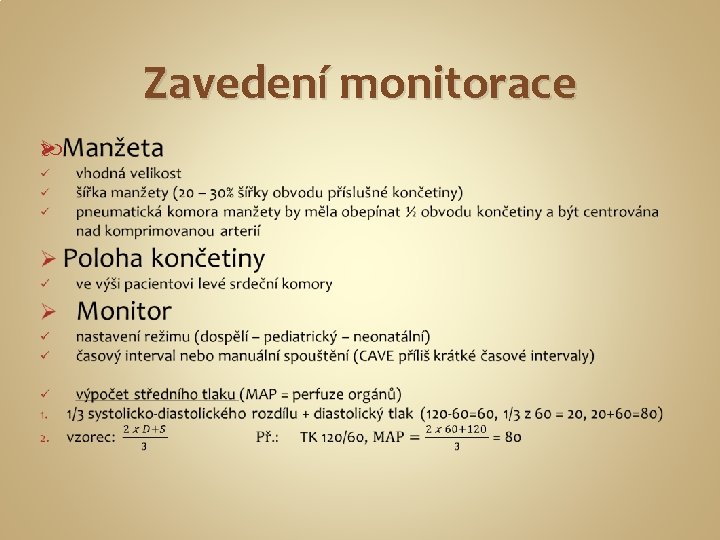 Zavedení monitorace 