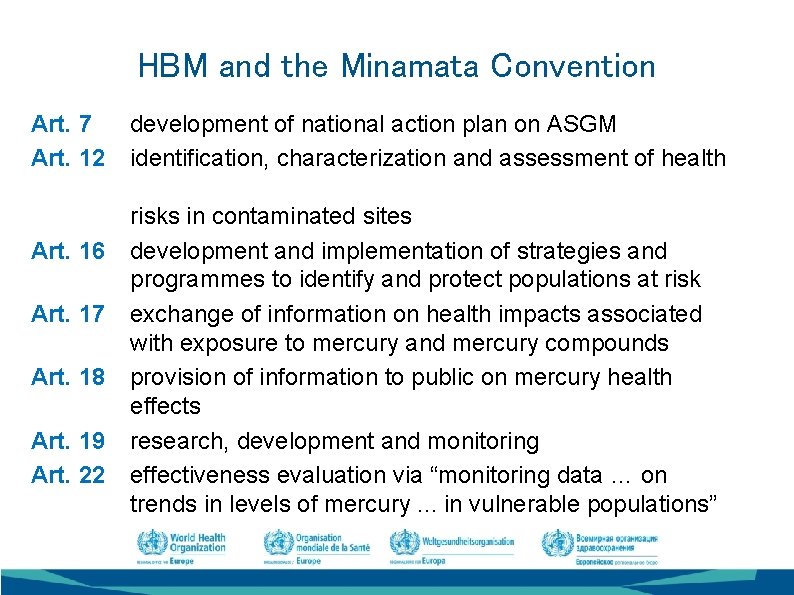 HBM and the Minamata Convention Art. 7 Art. 12 development of national action plan