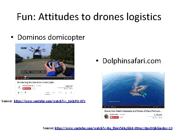 Fun: Attitudes to drones logistics • Dominos domicopter • Dolphinsafari. com Source: https: //www.