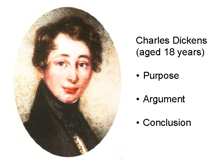 Charles Dickens (aged 18 years) • Purpose • Argument • Conclusion 