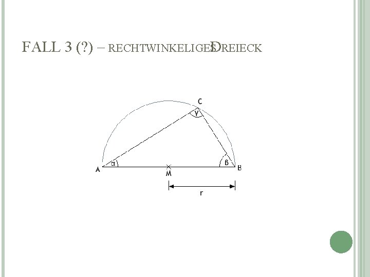 FALL 3 (? ) – RECHTWINKELIGESDREIECK 