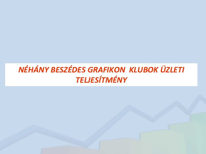 NÉHÁNY BESZÉDES GRAFIKON KLUBOK ÜZLETI TELJESÍTMÉNY 