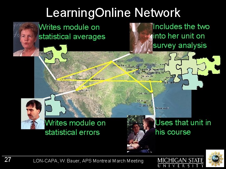 Learning. Online Network 27 Writes module on statistical averages Includes the two into her