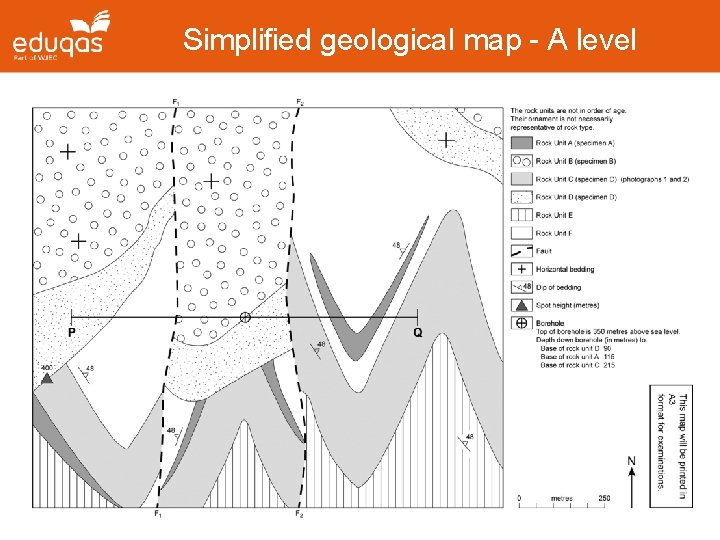Simplified geological map - A level 