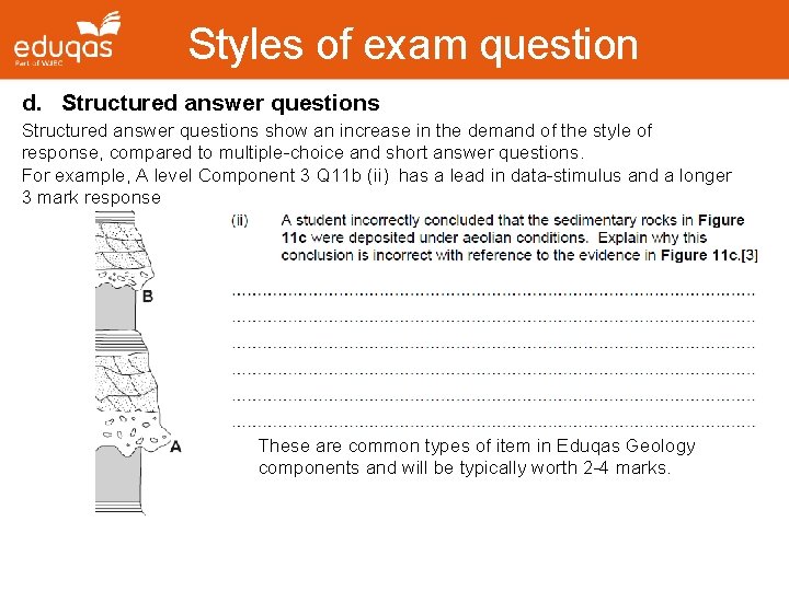 Styles of exam question d. Structured answer questions show an increase in the demand