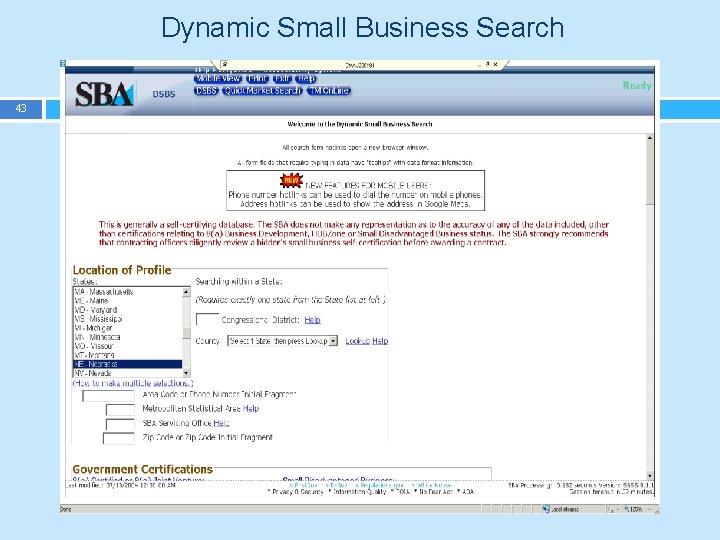 Dynamic Small Business Search 43 