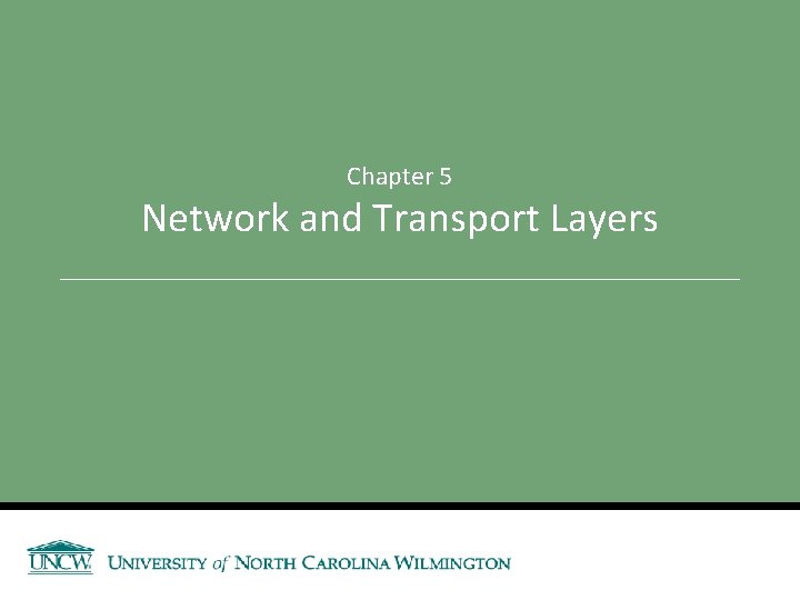 Chapter 5 Network and Transport Layers 