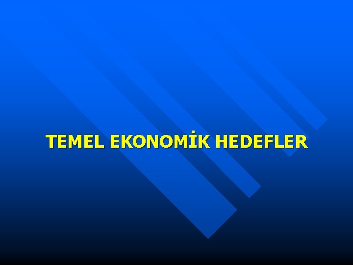 TEMEL EKONOMİK HEDEFLER 