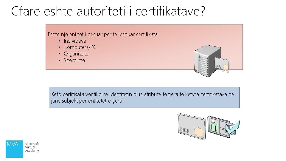 Cfare eshte autoriteti i certifikatave? Eshte nje entitet i besuar per te leshuar certifikata:
