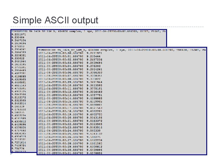 Simple ASCII output 