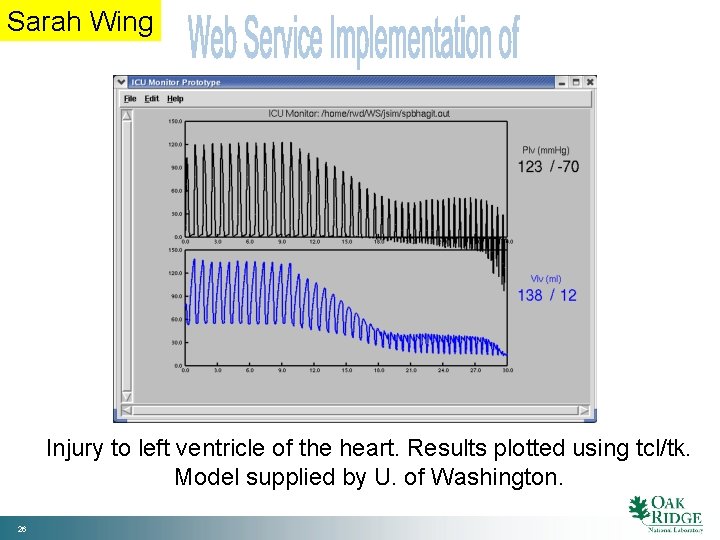 Sarah Wing Injury to left ventricle of the heart. Results plotted using tcl/tk. Model