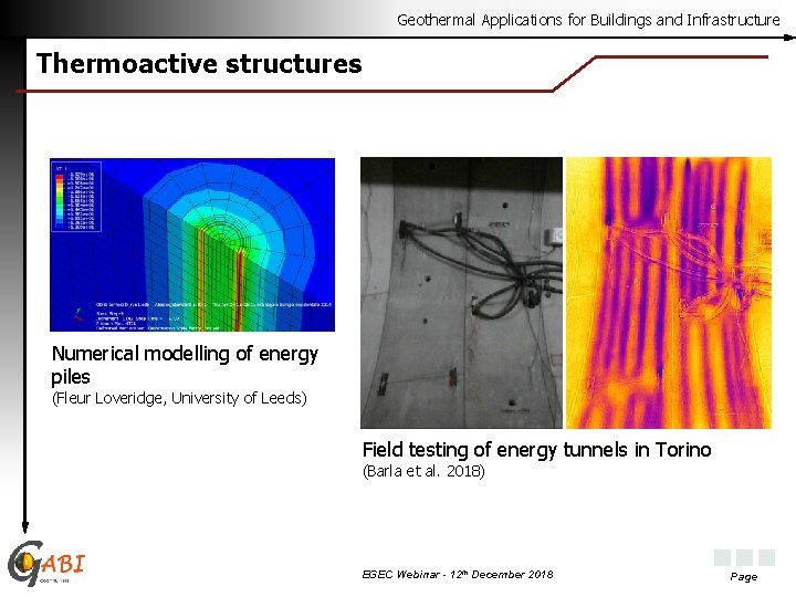 Geothermal Applications for Buildings and Infrastructure Thermoactive structures Numerical modelling of energy piles (Fleur