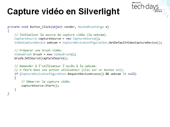 Capture vidéo en Silverlight 