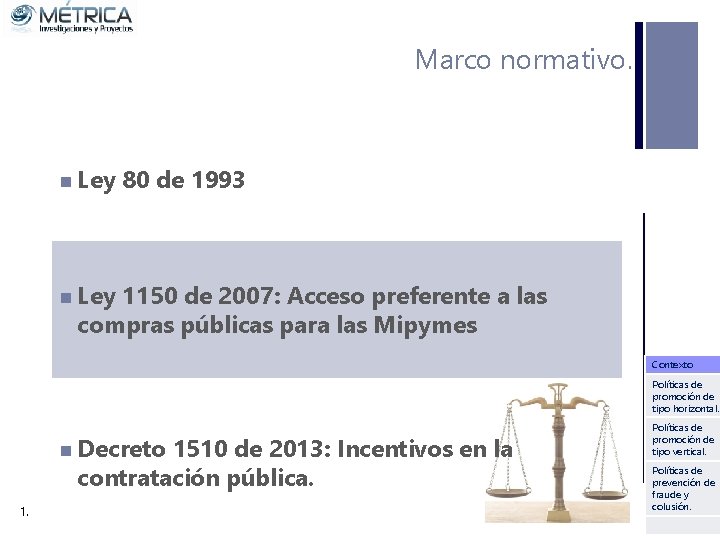 Marco normativo. n Ley 80 de 1993 n Ley 1150 de 2007: Acceso preferente