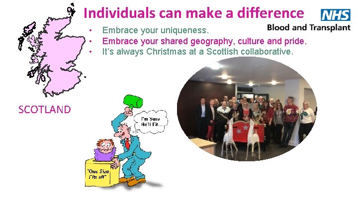 Individuals can make a difference • • • SCOTLAND Embrace your uniqueness. Embrace your