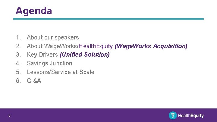 Agenda 1. 2. 3. 4. 5. 6. 2 About our speakers About Wage. Works/Health.