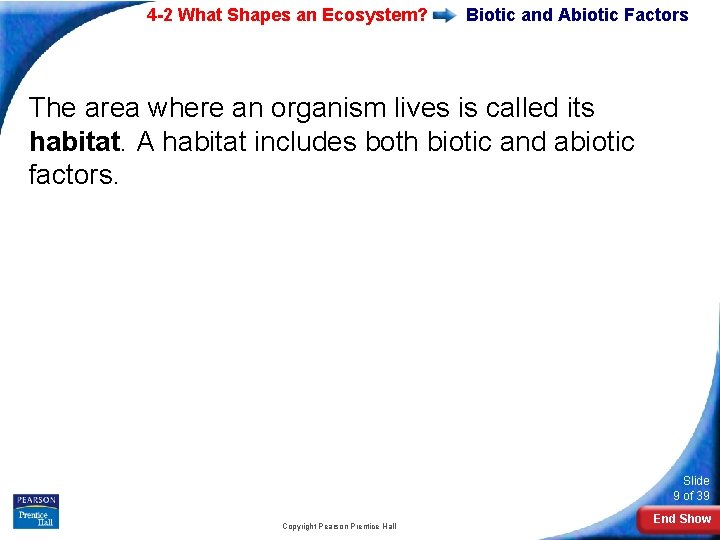 4 -2 What Shapes an Ecosystem? Biotic and Abiotic Factors The area where an