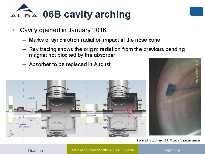 06 B cavity arching • Cavity opened in January 2016 – Marks of synchrotron