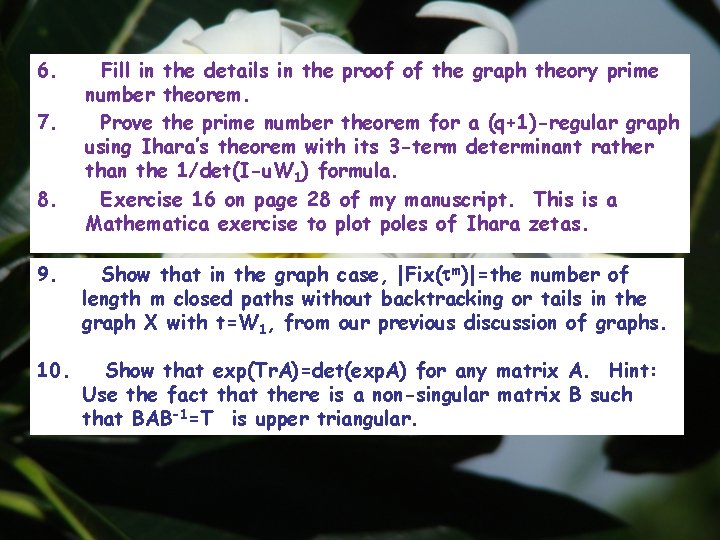 6. 7. 8. Fill in the details in the proof of the graph theory