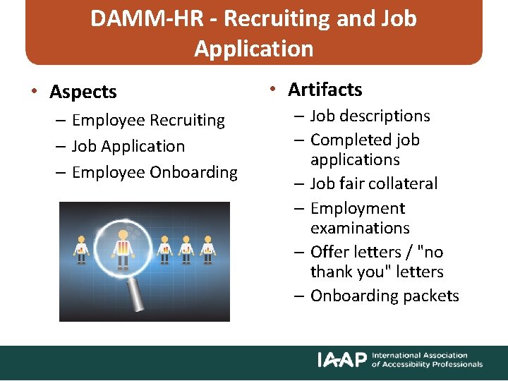 DAMM-HR - Recruiting and Job Application • Aspects – Employee Recruiting – Job Application