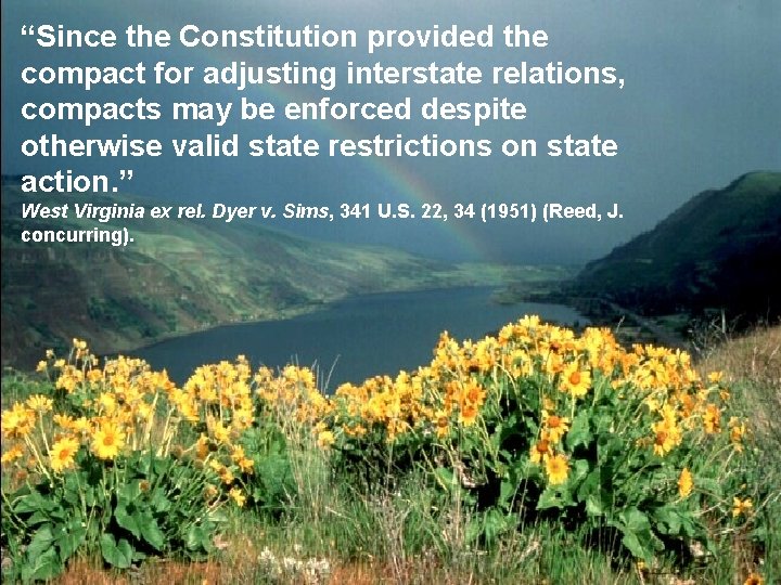 “Since the Constitution provided the compact for adjusting interstate relations, compacts may be enforced
