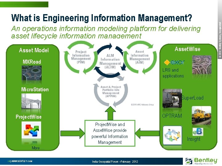 An operations information modeling platform for delivering asset lifecycle information management Asset. Wise Asset