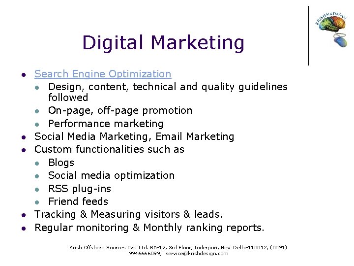 Digital Marketing l l l Search Engine Optimization l Design, content, technical and quality