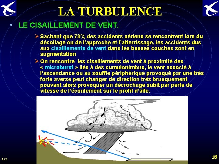 LA TURBULENCE • LE CISAILLEMENT DE VENT. Ø Sachant que 78% des accidents aériens