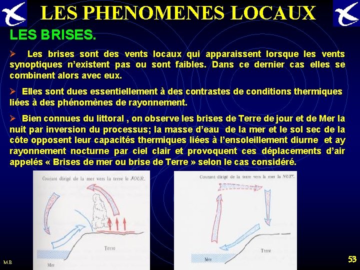 LES PHENOMENES LOCAUX LES BRISES. Ø Les brises sont des vents locaux qui apparaissent