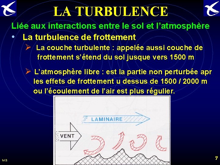 LA TURBULENCE Liée aux interactions entre le sol et l’atmosphère • La turbulence de