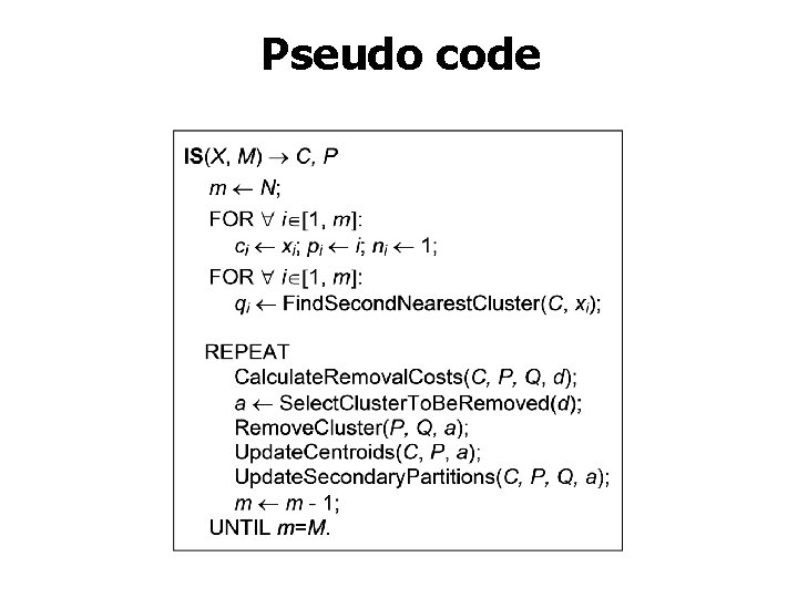 Pseudo code 
