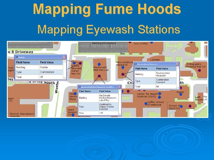 Mapping Fume Hoods Mapping Eyewash Stations 