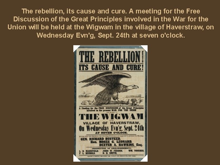 The rebellion, its cause and cure. A meeting for the Free Discussion of the