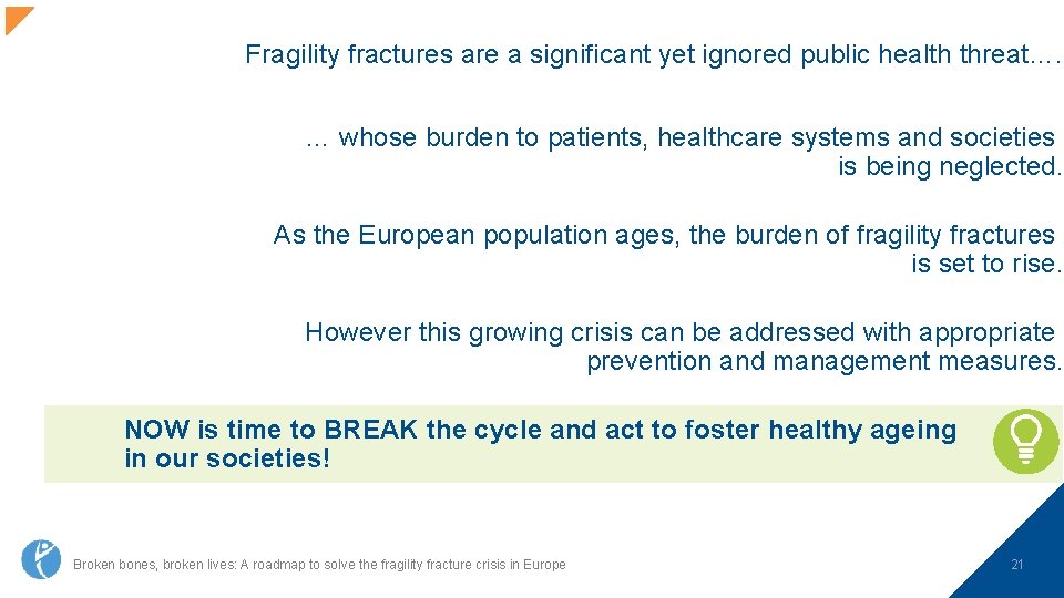 Fragility fractures are a significant yet ignored public health threat…. … whose burden to