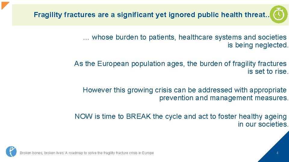 Fragility fractures are a significant yet ignored public health threat…. … whose burden to