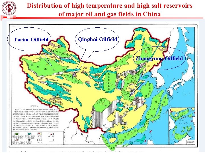 Distribution of high temperature and high salt reservoirs of major oil and gas fields