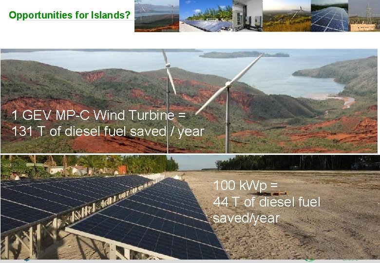 Opportunities for Islands? 1 GEV MP-C Wind Turbine = 131 T of diesel fuel