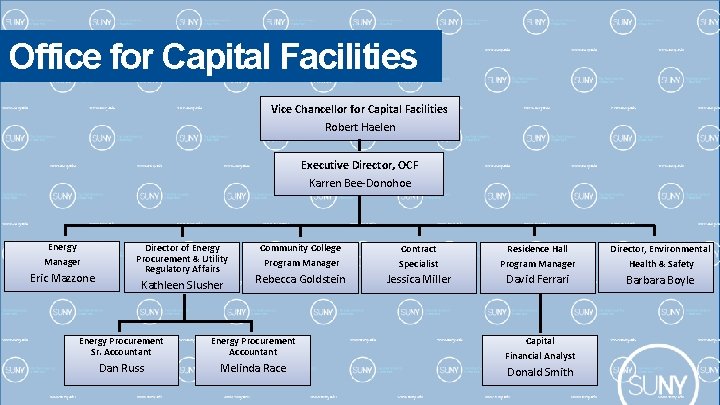 Office for Capital Facilities Vice Chancellor for Capital Facilities Robert Haelen Executive Director, OCF
