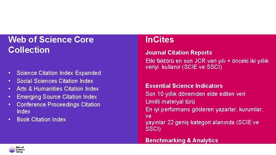 Web of Science Core Collection • • • Science Citation Index Expanded Social Sciences