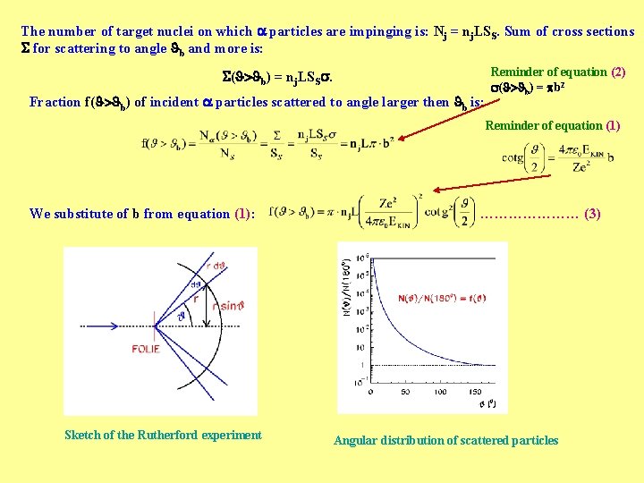 The number of target nuclei on which particles are impinging is: Nj = nj.